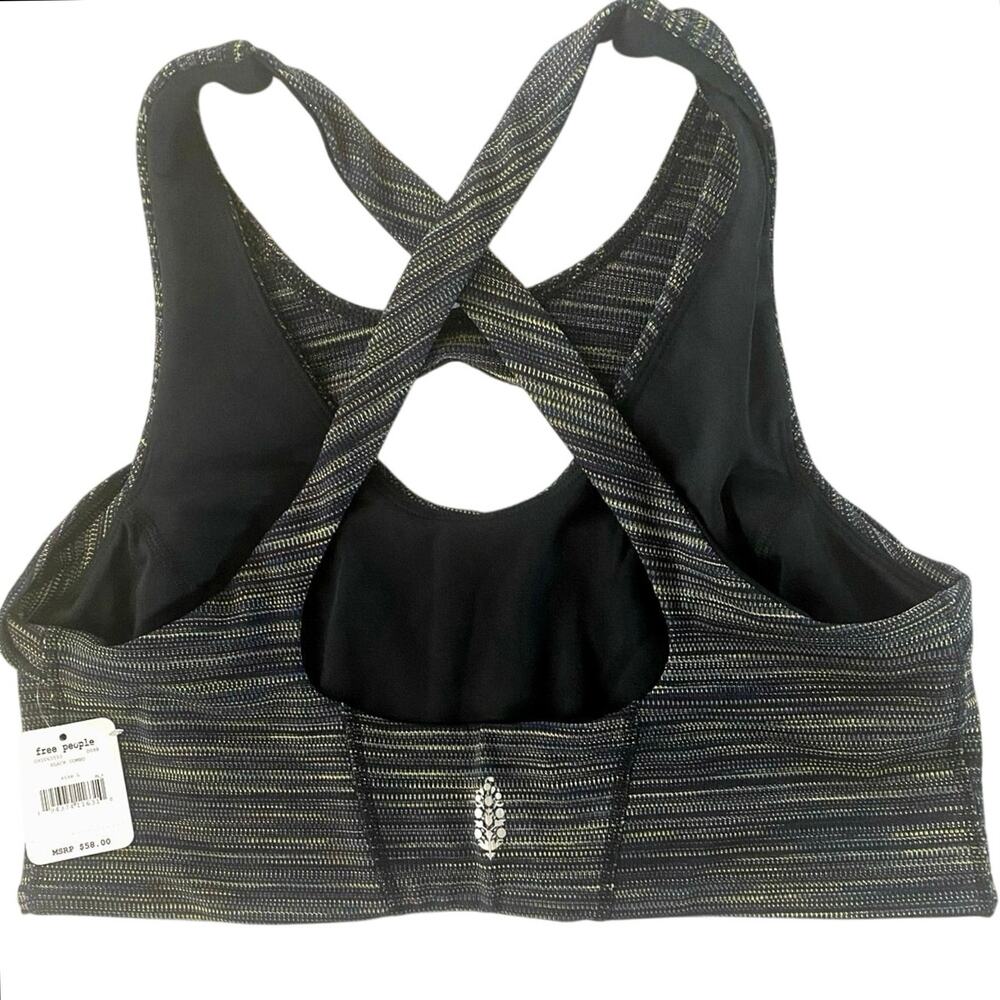 NEW FREE PEOPLE FP Movement Strut Sports Bra Crossback Black Combo Size L Gym - Picture 5 of 6